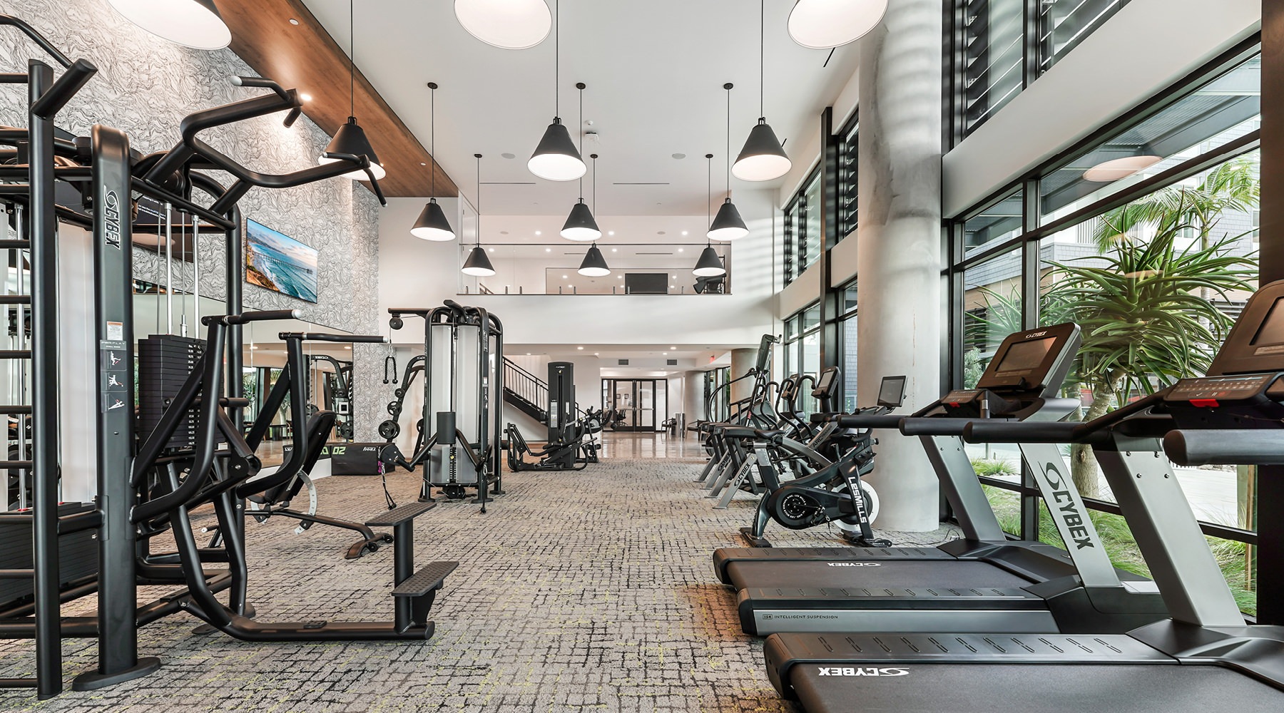 Open and well-lit fitness center