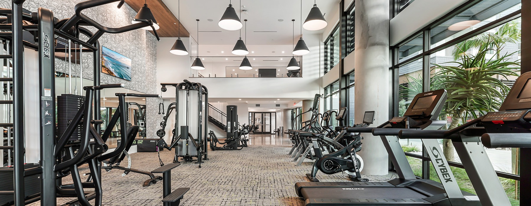 Open and well-lit fitness center